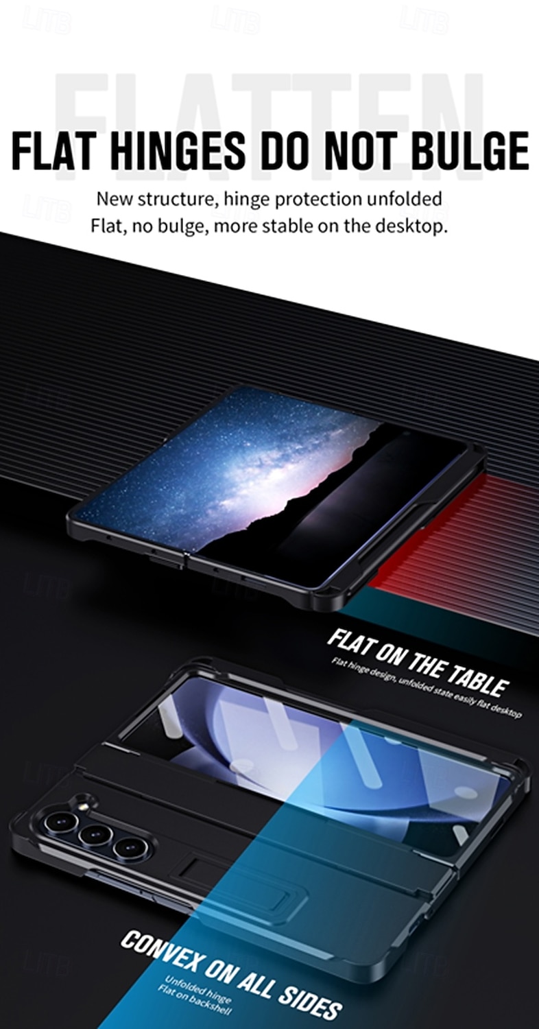 Phone Case For Z Fold 6 Z Fold 5 Z Fold 4 Z Fold 3 Back Cover with Stand Holder Shockproof Retro TPU PC 2025 - $31.99 –P7