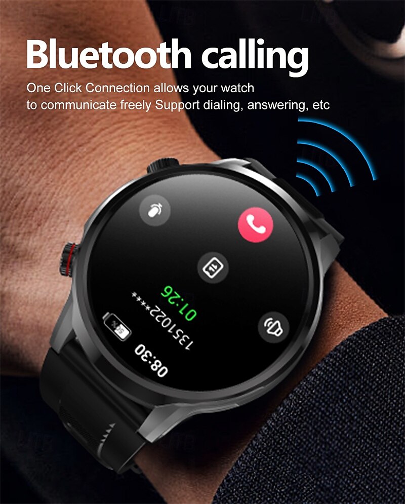 2025年 EX100 スマートウォッチ 1.95 インチ スマート·ウォッチ ブルートゥース 歩数計 着信通知 フィットネスモニター と互換性があります Android iOS 女性 男性 長時間スタンバイ ハンドフリーコール 防水 IP 67 55mmウォッチケース  コレクション – $58.99 –P6
