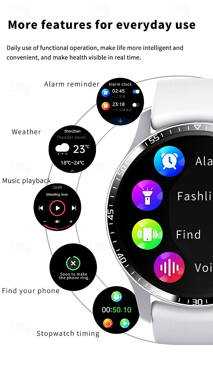 F207 Slimme horloge 1.35 inch(es) Smart horloge Bluetooth Temperatuurbewaking Stappenteller Gespreksherinnering Compatibel met: Android iOS Dames Heren Lange stand-by Handsfree bellen Waterbestendig 2025 - $62.99 –P14