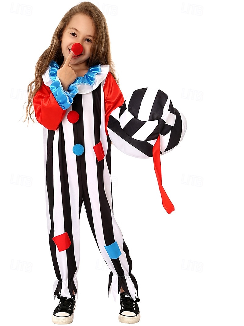 Žolík Klaun předvečer Všech svatých Úbory Kostým Kombinéza cirkus Karnevalový kostým Cosplay kostým Dětské Chlapecké Dívčí předvečer Všech svatých Karneval Mardi Gras Výkon Párty Jednoduch 2025 - $35.99 –P4