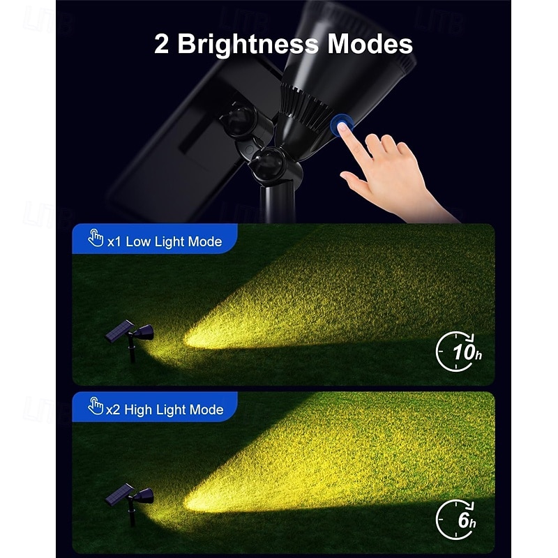 1/2pcs Outdoor Solar Powered Spot Lights Waterproof Bright LED Spotlights Outside Uplighting for Yard Flag Tree Lawn Garden Backyard House Driveway Super Focused Lens Spotlights Warm White 2026 - $49.99 –P6
