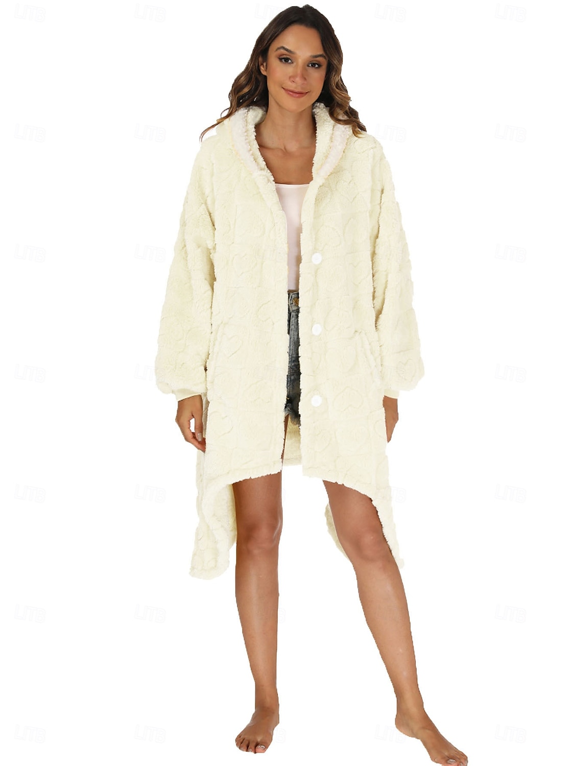 Voksne Helfarge Onesie-pysjamas Oversized hetteteppe Bærbart teppe med lomme Onesie-pysjamas Kigurumi pyjamas søt stil Til Damer og Herrer Karneval Maskerade Tegnefilm 2025 - $46.99 –P9