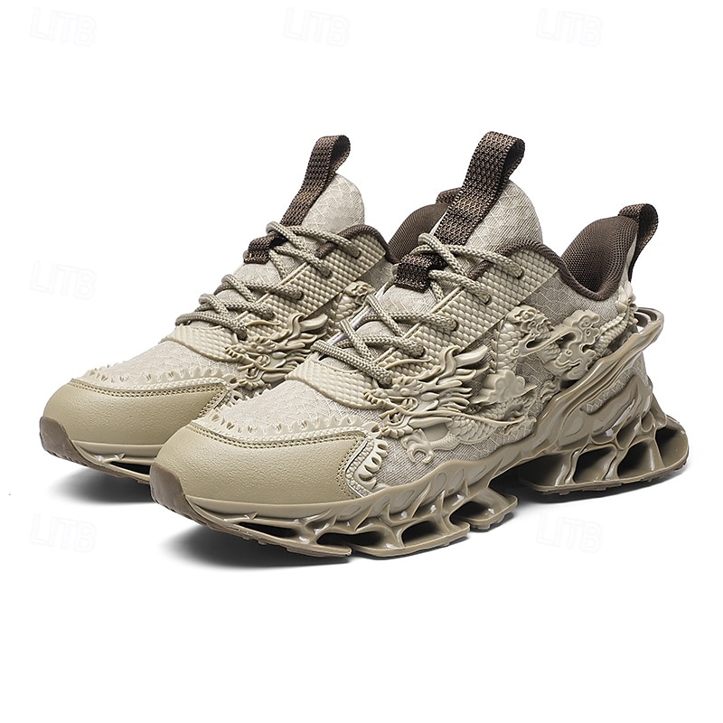 scarpe da ginnastica sportive leggere da uomo a tema drago – design unico della suola scolpita, scarpe da corsa traspiranti e comode per lo sport e lo street style del 2025 a $54.99 –P1