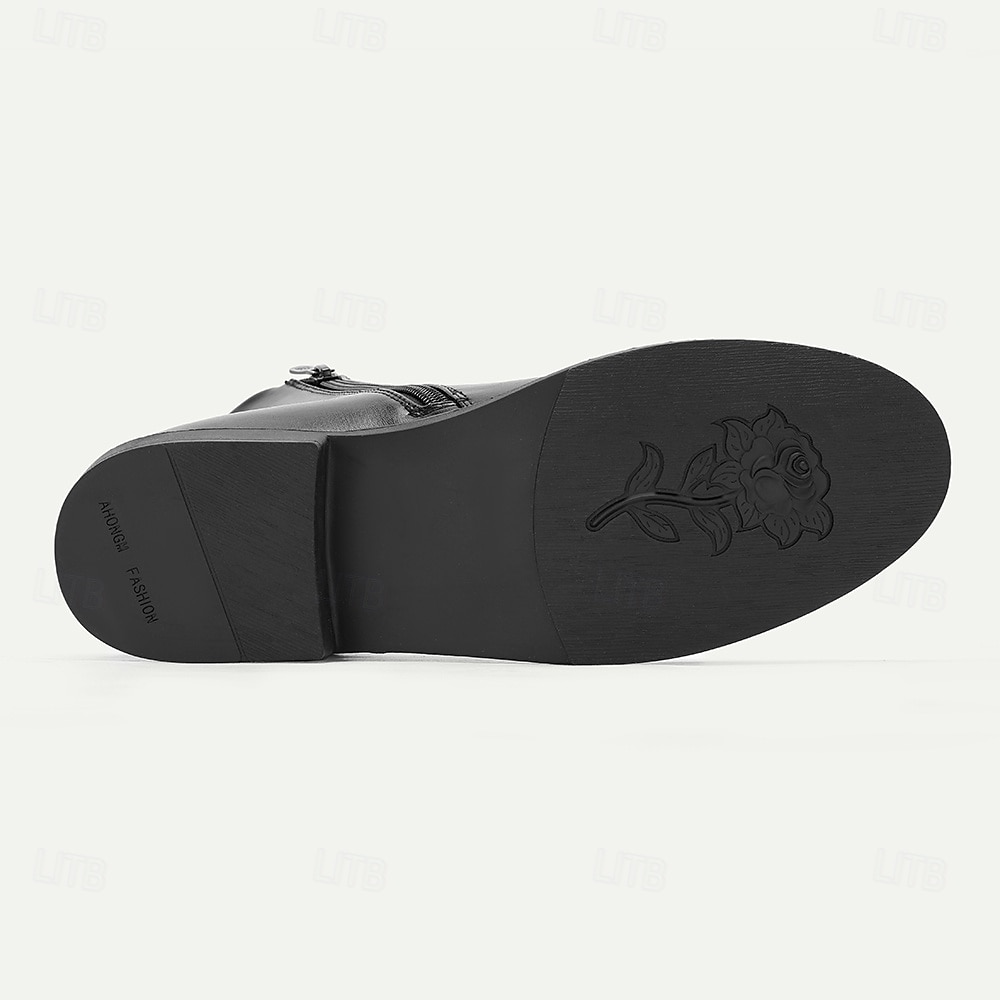 Men's Classic Black Ankle Boots – Sleek Minimalist Design with Side Zip, Comfortable Everyday Footwear for Fall & Winter 2025 - $54.99 –P7
