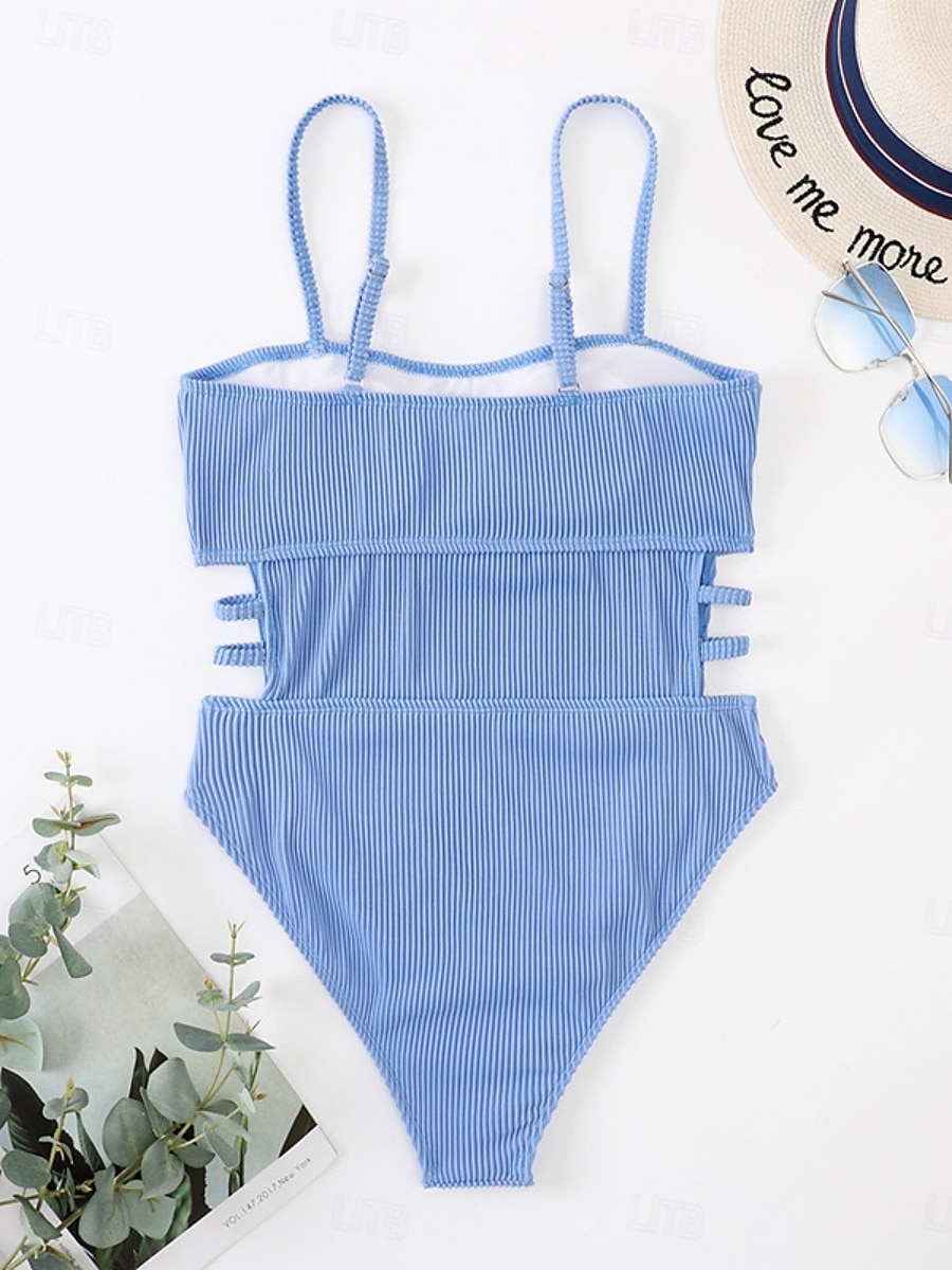 Women's Swimwear One Piece Monokini Swimsuit Tummy Control High Waist Slim Underwire Backless Vacation Beach Wear Solid Color Halter Neck Sleeveless Bathing Suits 2026 - $26.99 –P6