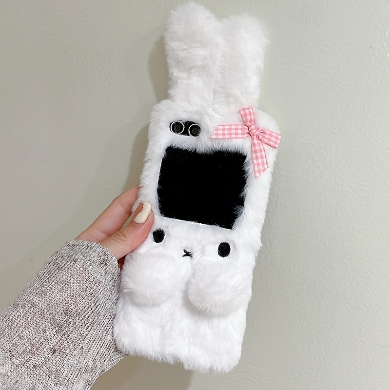 teléfono Funda Para Z Flip 7 Z Flip 6 Z Flip 5 Z Flip 4 Z Flip 3 Funda Trasera con Soporte Antigolpes Retro Felpa 2025 - $18.99 –P7
