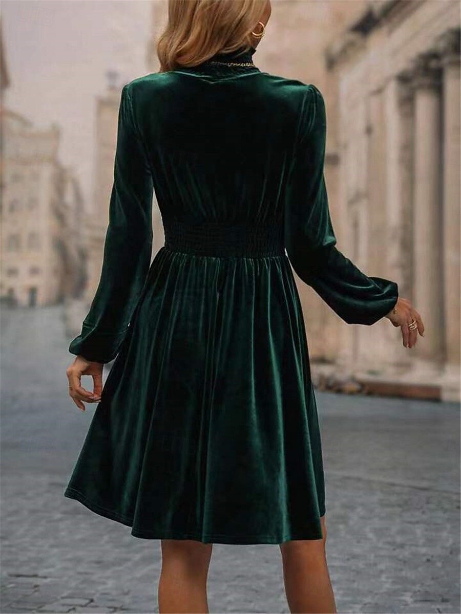 black and green christmas dress Mrs. Claus Green Velvet Dress main image 1