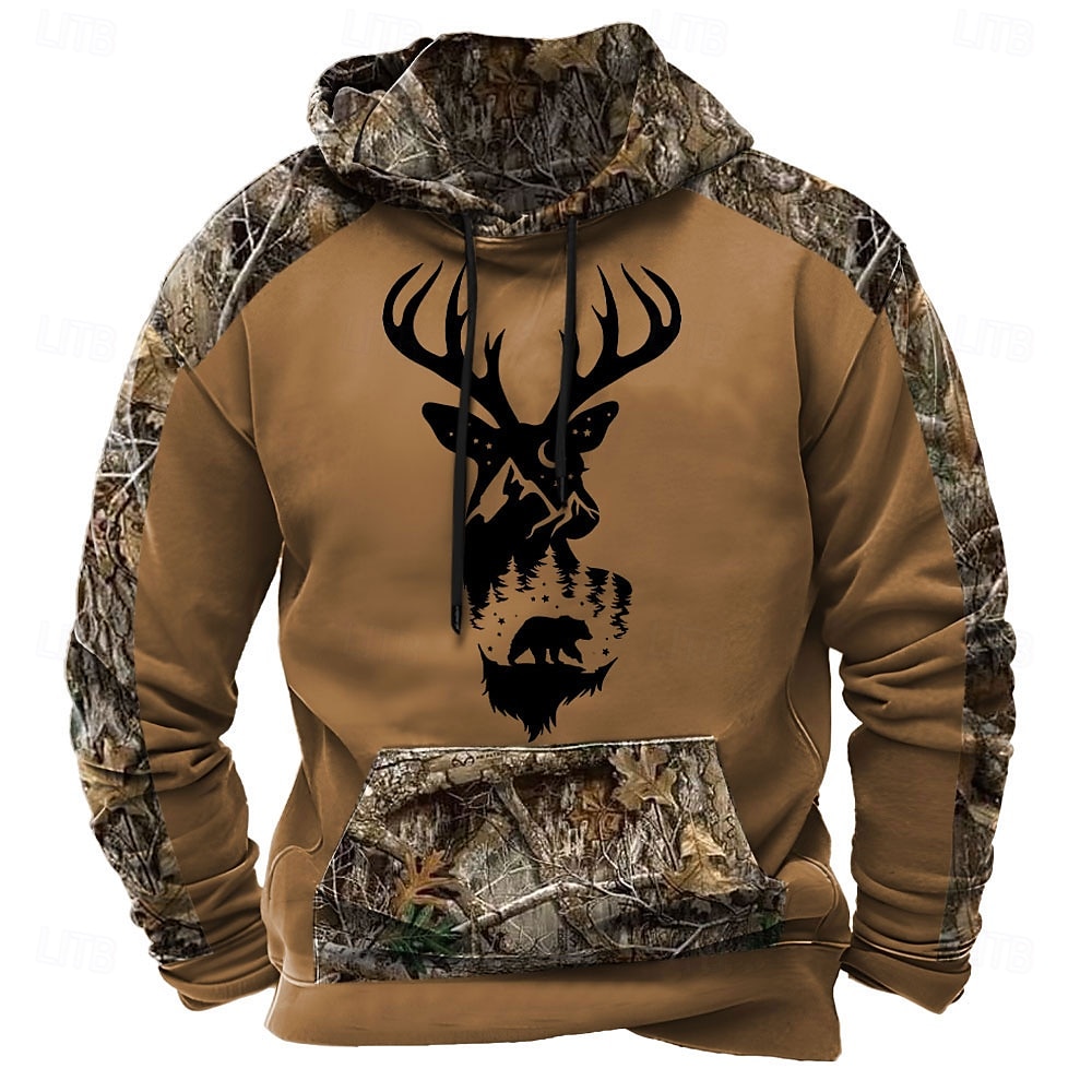 Per uomo Felpa con cappuccio Marrone 2# Marrone 3# Marrone Con cappuccio Mimetico Camouflage Stampa 3D Fantastico Autunno Inverno Abbigliamento Felpe con cappuccio Felpe del 2025 a $29.99 –P1