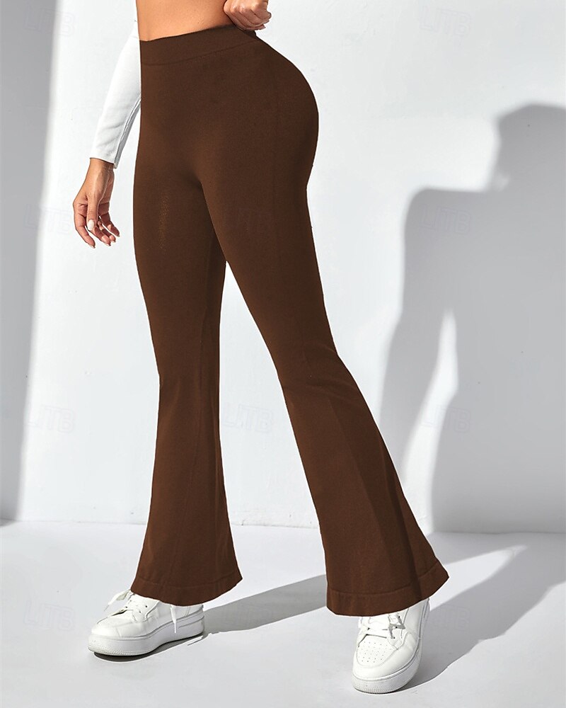 Pentru femei Pantaloni de yoga Jambiere de yoga Larg pe Picior Talie Înaltă Yoga Gimnastică antrenament Pilates Dresuri Ciclism Negru Bleumarin Gri Închis Spandex Toamnă Sport Îmbrăcăminte de Sport  2025 - $26.99 -P7