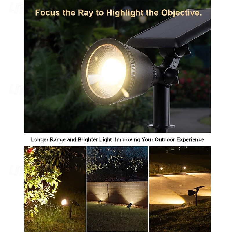1/2pcs Outdoor Solar Powered Spot Lights Waterproof Bright LED Spotlights Outside Uplighting for Yard Flag Tree Lawn Garden Backyard House Driveway Super Focused Lens Spotlights Warm White 2026 - $49.99 –P7