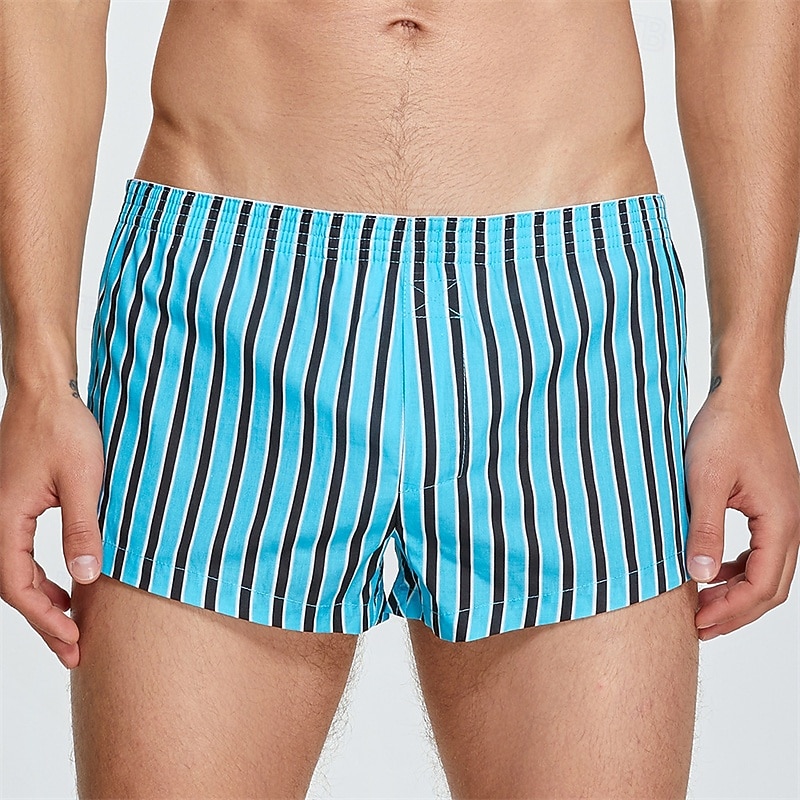 Hombre 1 pc Boxer Boxers Cintura elástica 100% Algodón Transpirable Suave Cómodo Raya Tiro Medio Blanco Amarillo 2025 - $11.49 –P17