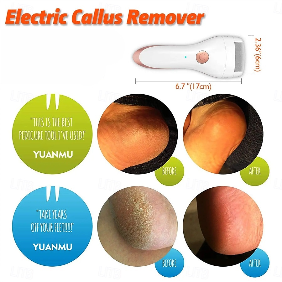 Portable Cordless Electric Foot File Hard Skin Callus Remover with 2 Roller And Rechargeable Foot Care Tool for Dry Dead and Cracked Feet 2025 - $21.99 –P4