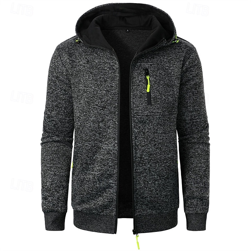 Herren Strickjacke Kurzer Pullover Zip Pullover Reißverschluss Strickpullover Gerippt Stricken Standard Tasche Feste Farbe Mit Kapuze Modisch Klassisch Urlaub Freizeitskleidung Bekleidung Herbst 2025 - $18.99 –P13