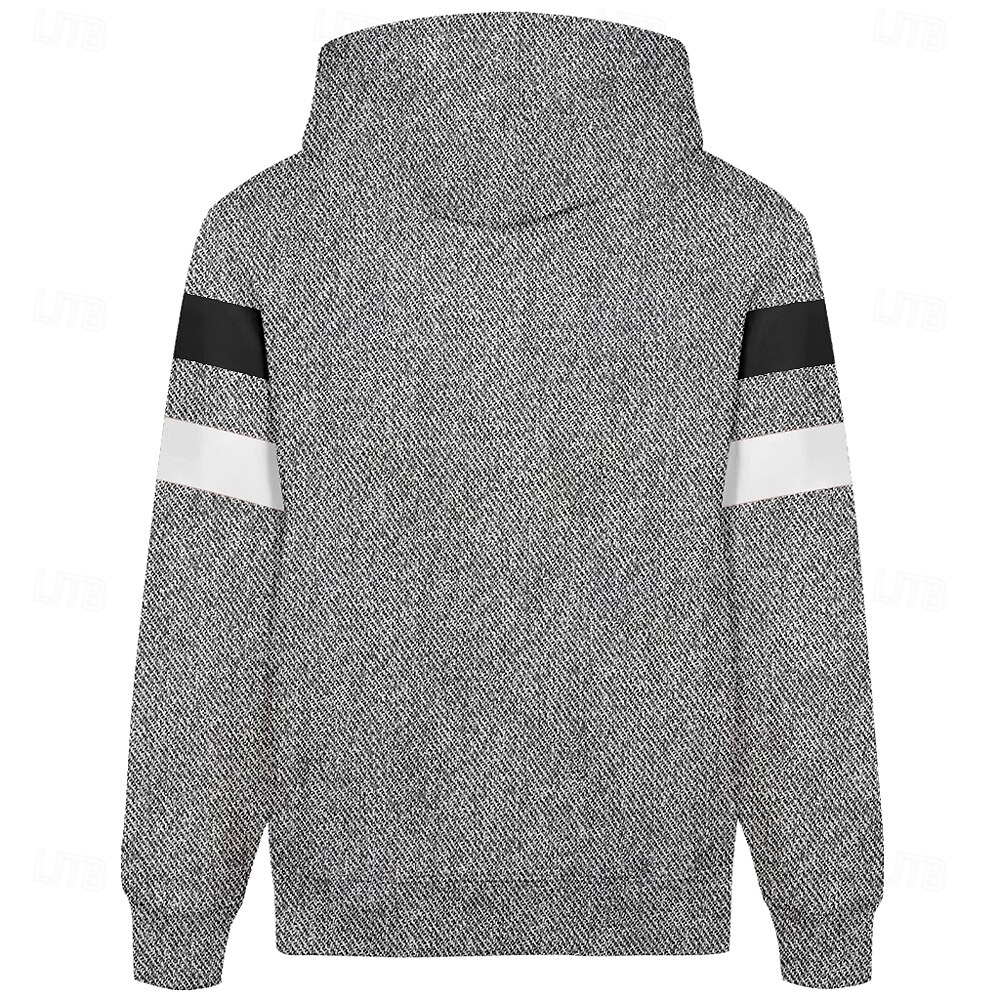 Miesten Väripalikka Fleece Hupparit Huppari Hupullinen collegepaita Hupullinen Muoti 3D-tulostus Pyhäpäivä Katuvaatteet Musta Sininen Vetoketju Tasku Syksy Talvi Suunnittelija 2025 - $47.99 –P4