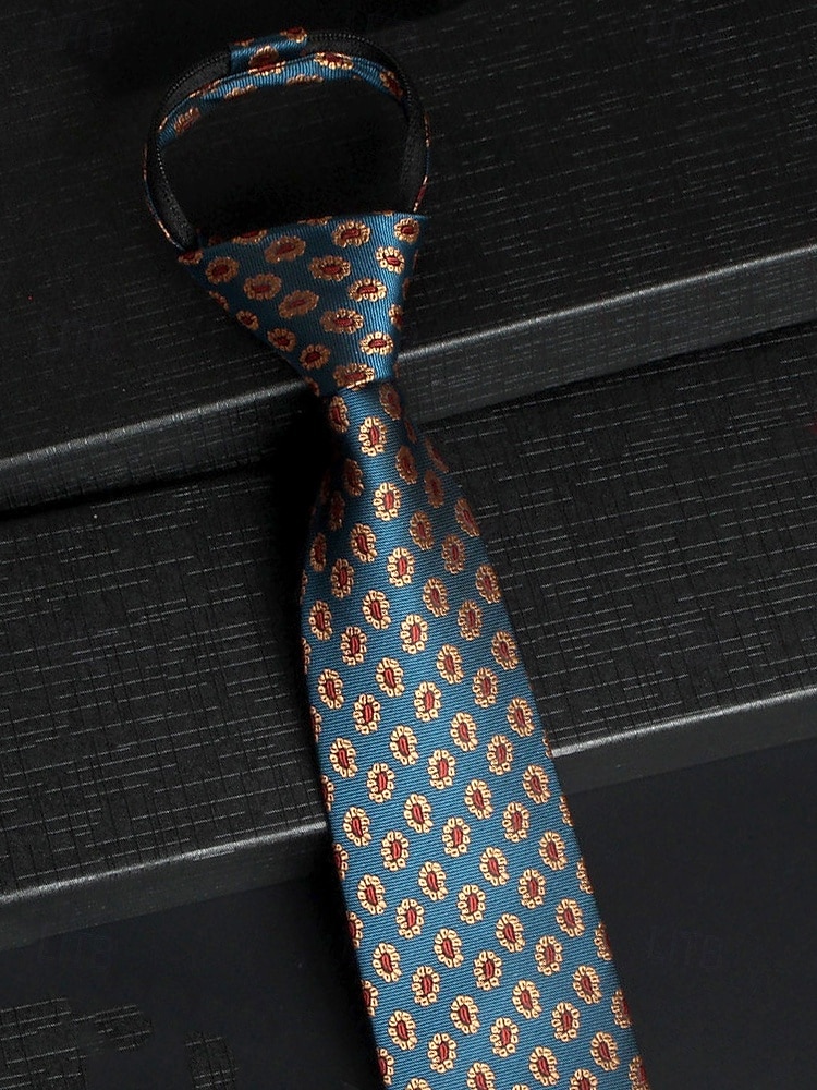 gravatas clássicas masculinas de seda sintética com zíper – conjunto de gravatas com padrões variados para trajes formais e de negócios de 2025 por $11.99 –P8