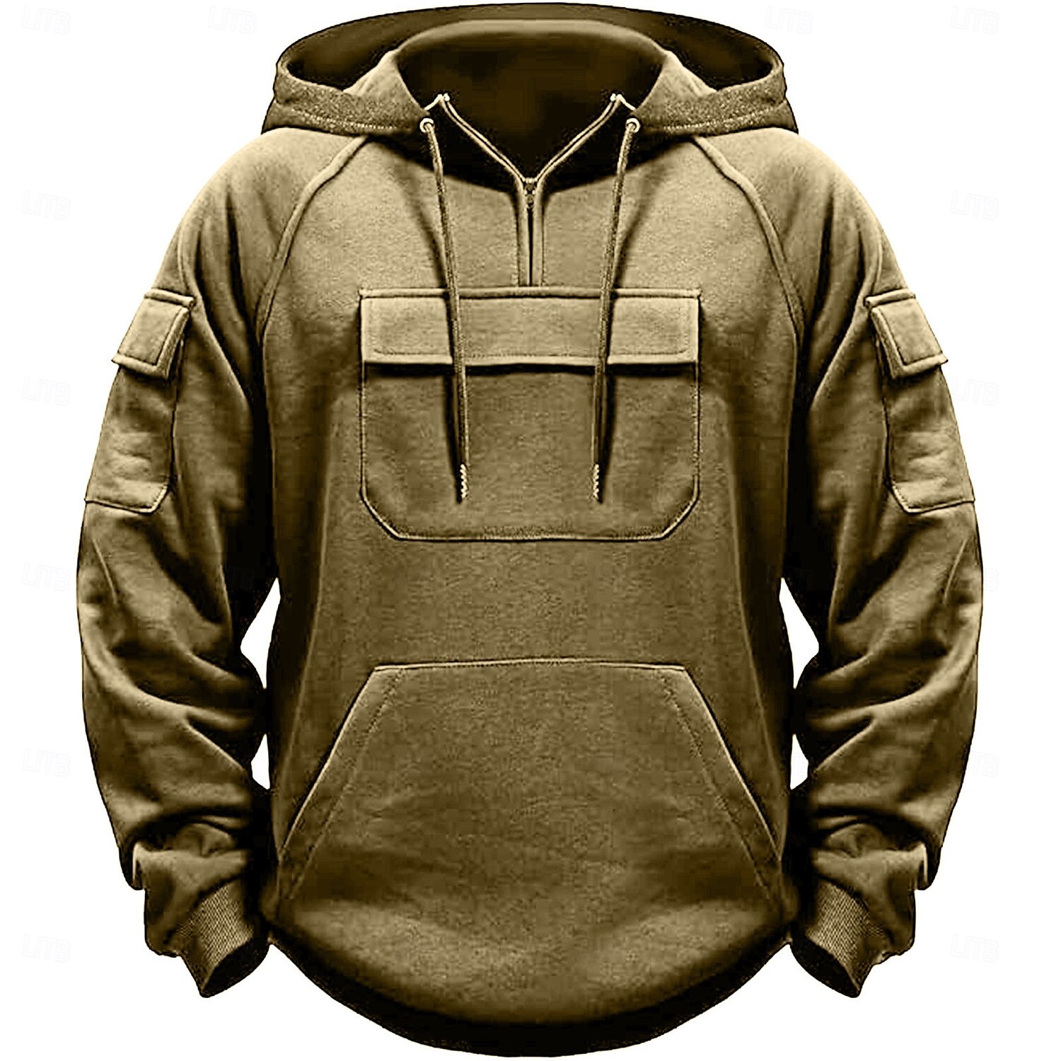 Per uomo Felpa con cappuccio Felpa con cappuccio e cerniera a un quarto Nero Verde militare Blu marino Cachi Grigio scuro Con cappuccio Liscio Tasche Sportivo Giornaliero Per eventi Streetwear del 2025 a $33.99 –P1