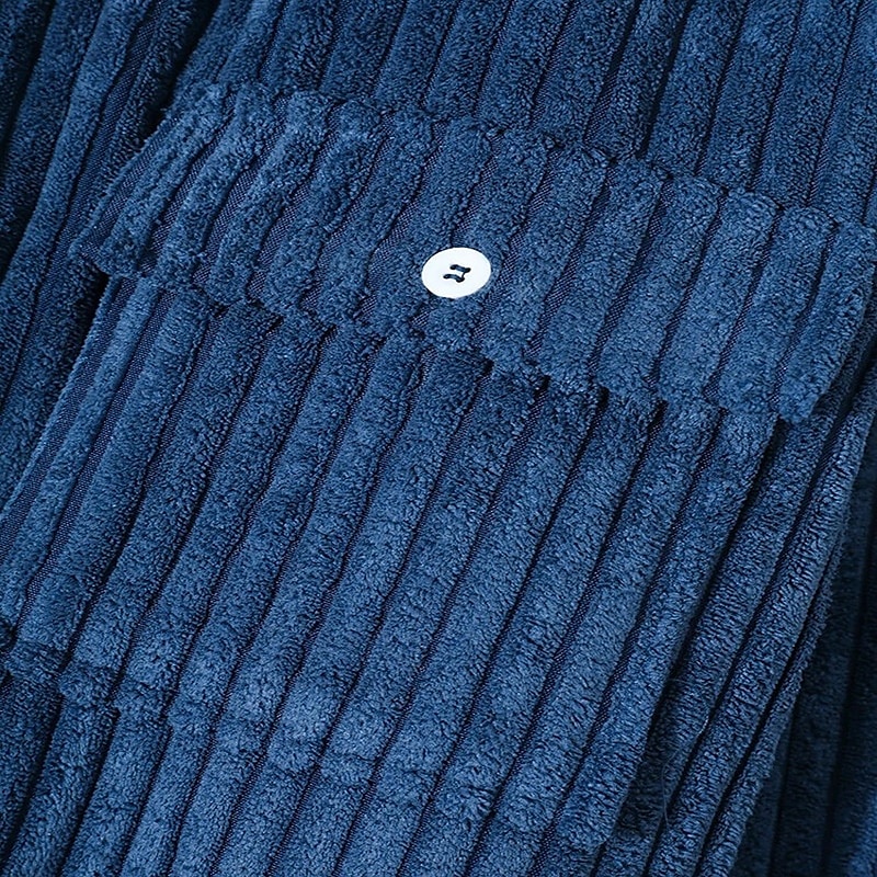 Муж. Рубашка Вельветовая рубашка Верхняя рубашка Полотняное плетение Повседневные на открытом воздухе Темно синий Длинный рукав Зима Весна & осень Одежда Теплый 2026 - $29.99 –P3