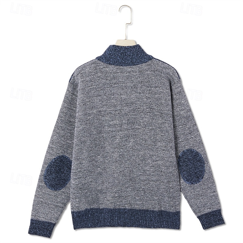 Herren Strickjacke Kleid Pullover Zip Pullover Reißverschluss Pullover Jacke Fleece Pullover Gerippt Stricken Standard Tasche Strick Farbblock Ständer Warm-Ups Casual Freizeitskleidung Bekleidung 2025 - $29.99 –P2