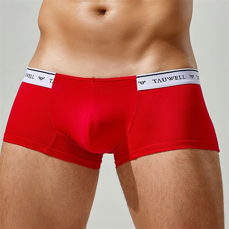 Men's 1 PCS Boxers Underwear Boxer Shorts Patchwork Nylon Breathable Soft Comfortable Color Block Mid Rise Black White 2025 - $10.49 –P13