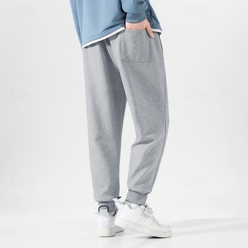 Men's Sherpa Fleece Pants Sweatpants Joggers Trousers Pocket Drawstring Elastic Waist Plain Comfort Warm Sports Outdoor Daily Fashion Casual Black White Micro-elastic 2025 - $20.99 –P18