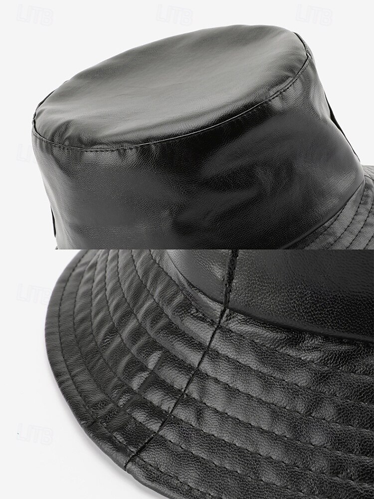 Women's Faux Leather Bucket Hat – Stylish and Versatile, Available in Multiple Colors for a Trendy Look 2025 - $14.99 –P8