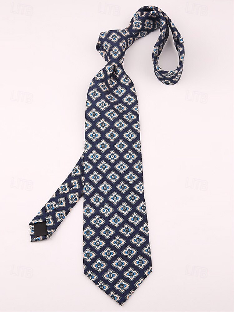 gravatas masculinas de seda sintética com padrão retrô - gravatas vintage com estampa floral e geométrica para uso formal e empresarial de 2025 por $11.99 –P12