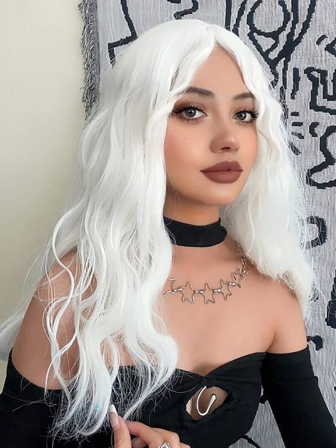 parrucca lunga parrucche ondulate per donne parte centrale parrucche ricce parrucca sintetica riccia naturale parrucche cosplay in fibra resistente al calore per uso quotidiano alle feste del 2025 a $19.99 –P6