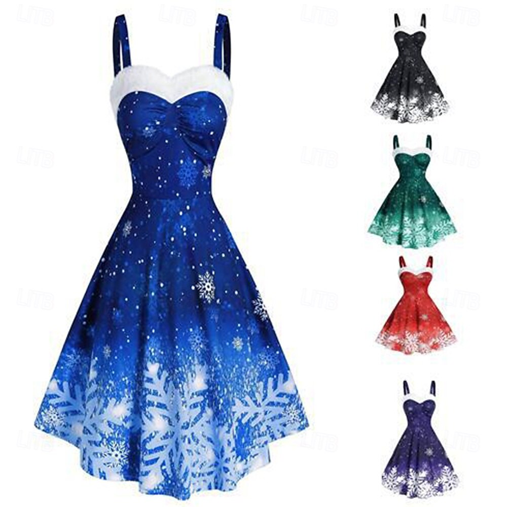 A-Linie Kleid Ausgefallenes Weihnachtskleid Weihnachten Damen Weihnachten Maskerade Heiligabend 1950s Erwachsene Party Weihnachten Silvester Kleid 2025 - $24.99 –P1