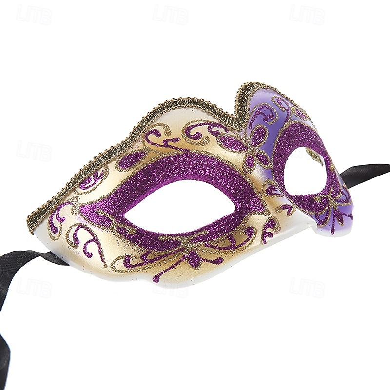 Fantom opery Arlecchino Arlecchina Karnevalová maska Benátská maska Columbina Dospělé Dámské Poloviční obličej Párty Plesová maškaráda Karneval v Benátkách předvečer Všech svatých Karneval Mardi Gras 2025 - $10.99 –P2