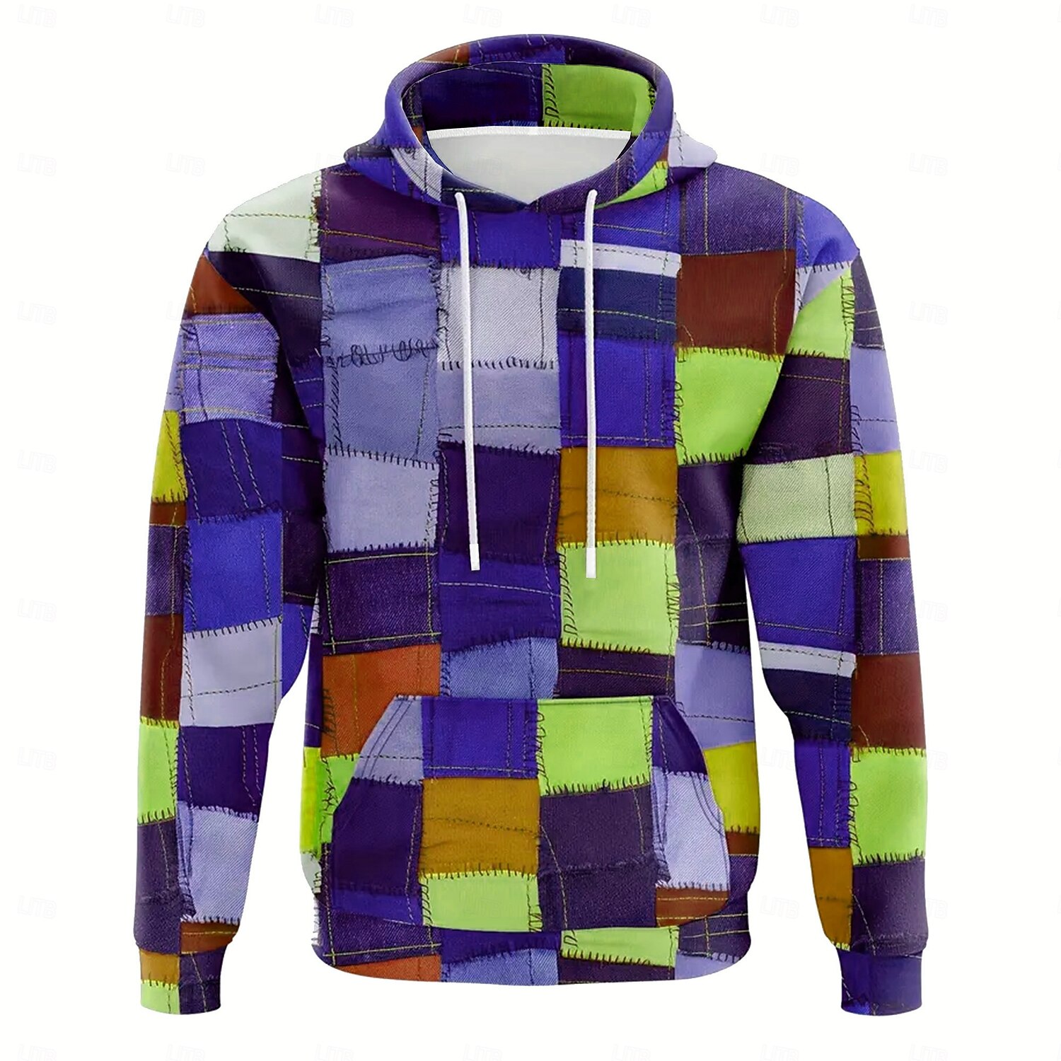 Homens Retalhos Moletons Moletom Casacos Moletom com capuz Gola Redonda Moda Impressão 3D Feriado Para Noite Streetwear Azul Com Cordão Outono Inverno Designer de 2025 por $29.99 –P5