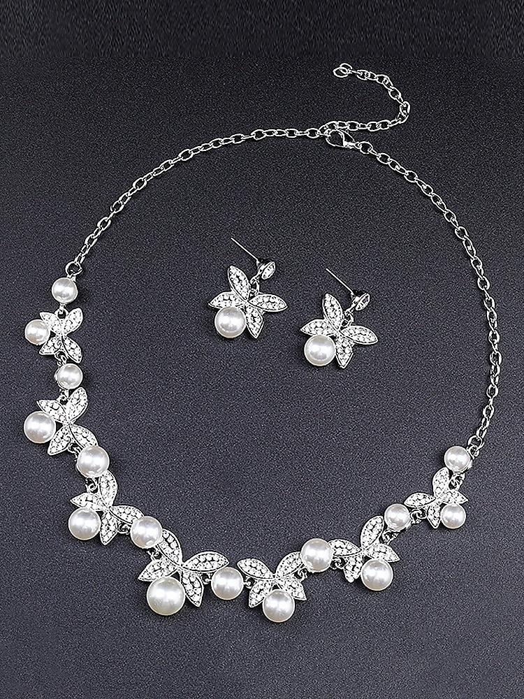 Elegant Pearl Butterfly Necklace and Earrings Set | Rhinestone-Embellished Bridal Jewelry for Weddings, Parties, and Formal Events 2025 - $14.99 –P3