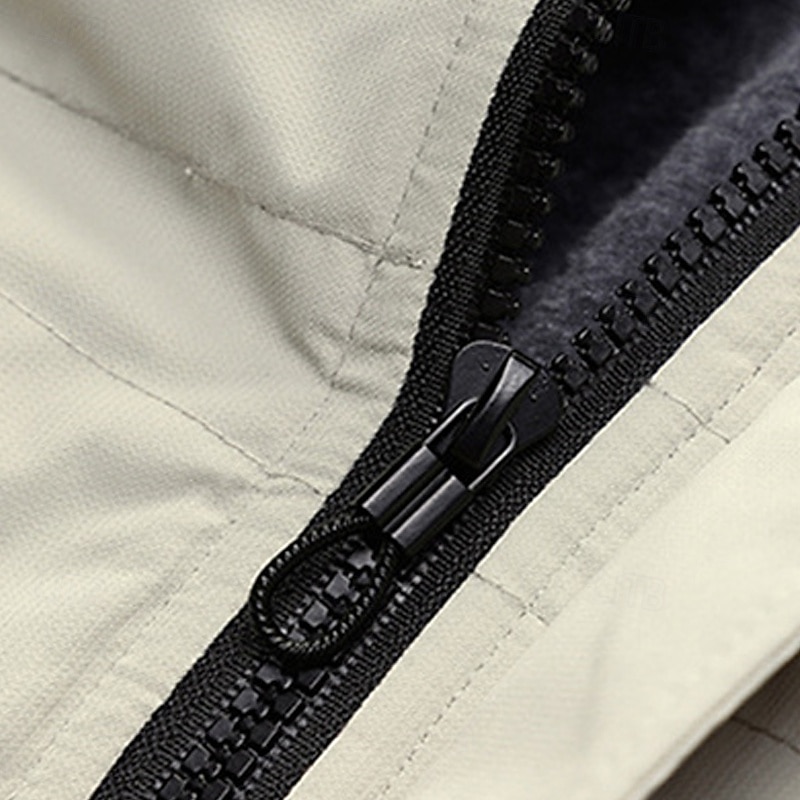 Herre Softshell jakke Turjakke Fleecejakke Vinter utendørs Fargeblokk Hold Varm Fleecefor Vindtett Vannavvisende Vindjakke Reise Svart Hvit Marineblå Grå 2025 - $75.99 –P4