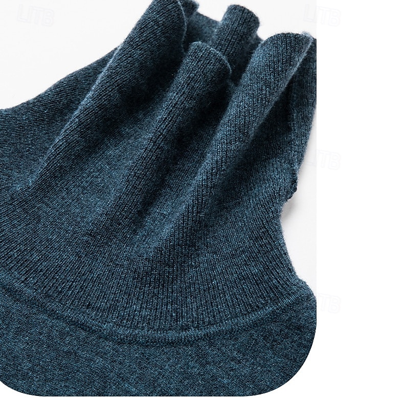 Men's 100% Wool Pullover Sweater Jumper Knit Solid Color Turtleneck Knitwear Elegant Christmas Outdoor Clothing Apparel Fall Winter Black Red S M L 2025 - $57.99 –P12