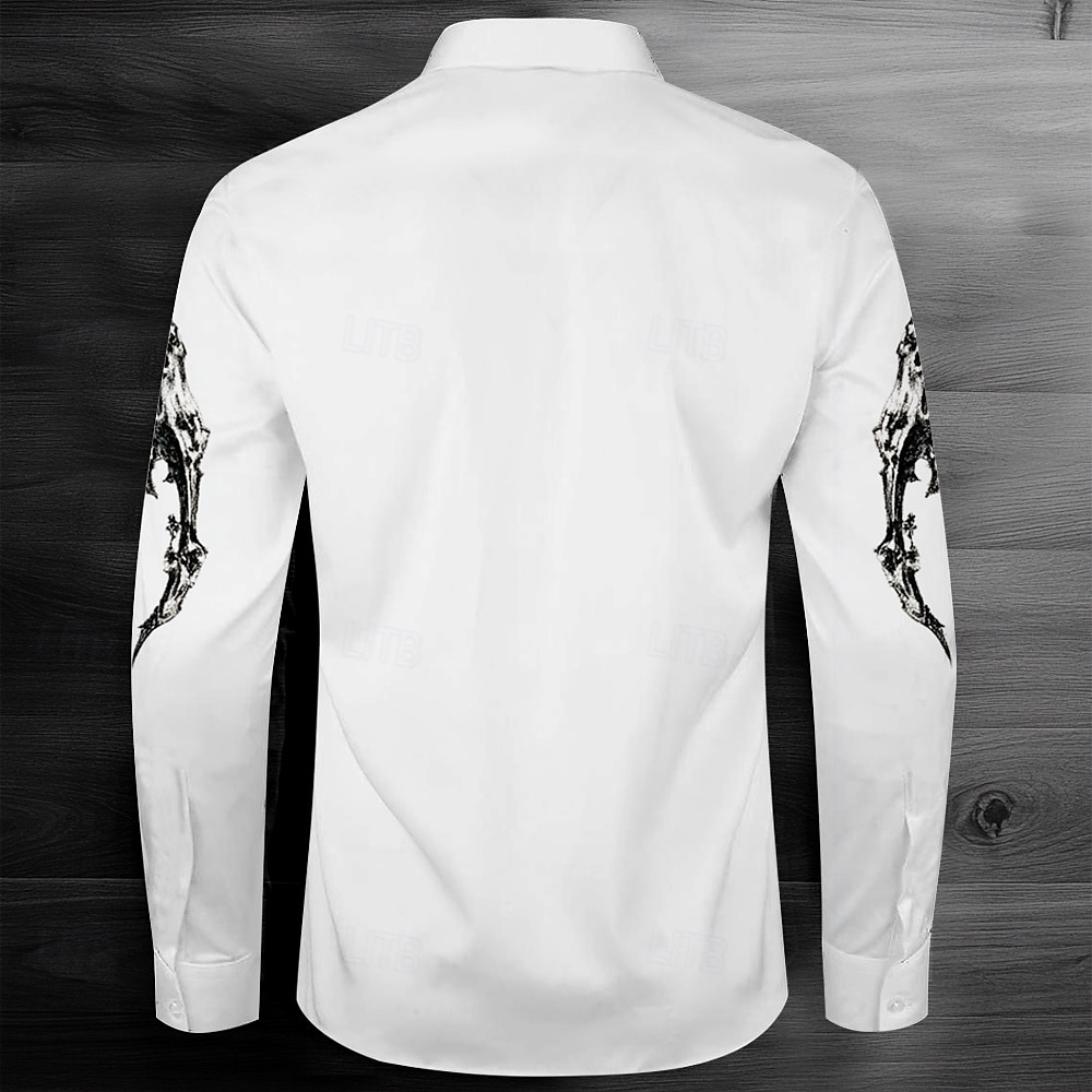 Per uomo Teschi cool Camicia con Bottoni Manica Lunga Moda Casual Abbigliamento da sera Streetwear Quotidiano Autunno Inverno Primavera & Estate Colletto a Camicia Cardigan con Bottoni Stampa 3D Blu del 2026 a $28.99 –P2