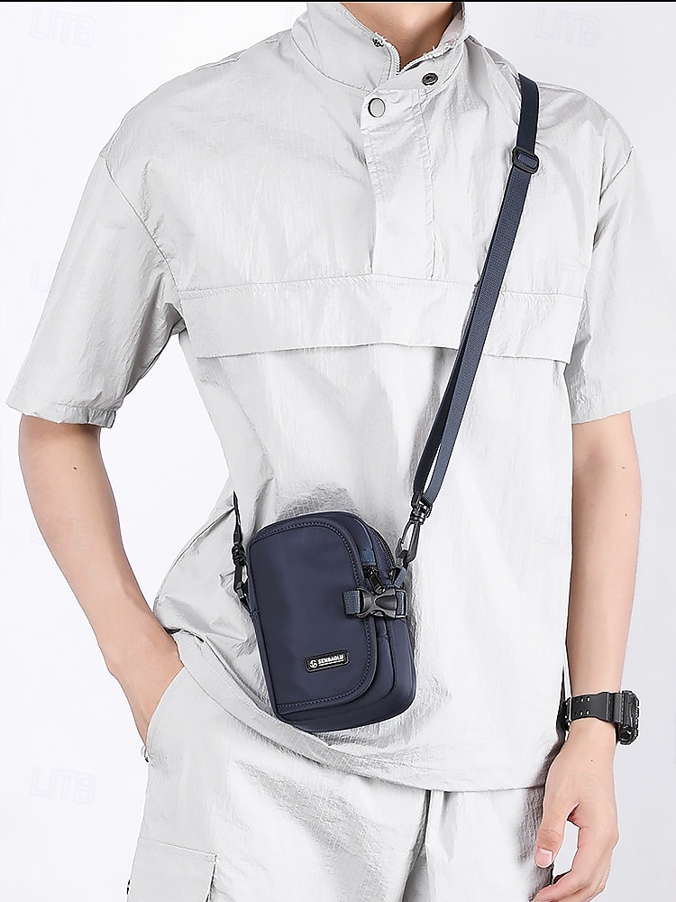 Multifunktionale Crossbody-Tasche für Herren – kompakte, wasserdichte Schultertasche mit verstellbarem Riemen, sicherer Telefontasche und Schlüsselclip für Reisen, Wandern und den täglichen Gebrauch 2025 - $14.99 –P4