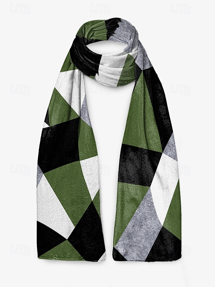polyesterhalsduk med geometriskt tryck för män och kvinnor - lätt och snygg accessoar för vardagliga och formella outfits 2025 - $14.99 –P7