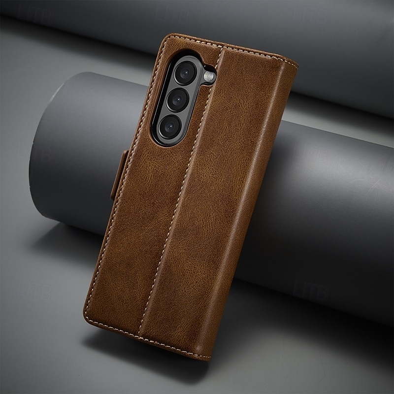 telefon Carcasă Pro Samsung Galaxy Z-sklad 7 Z Fold 6 Z Fold 5 Z Fold 4 Flip Cover se stojánkem Magnetické Slot pro kartu Retro TPU PU kůže 2025 - $18.99 –P1