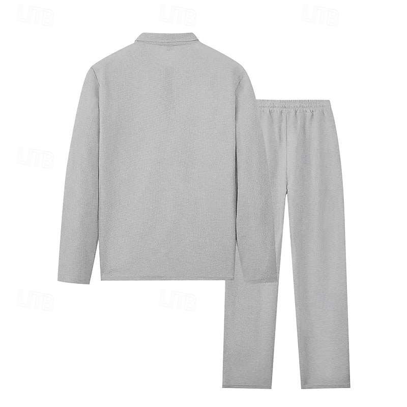 Miesten Vohveli poolopaidat Quarter Zip Polo Päivittäin Pyhäpäivä Neljänneksen postinumero Pitkähihainen Muoti Moderni Tavallinen 2-osainen 봄 & Syksy Normaali Musta Valkoinen Sininen Khaki Vaalean 2025 - $34.99 –P13