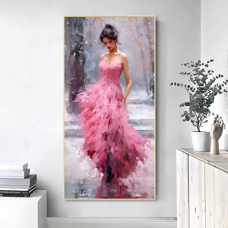 Sexy Woman in Pink Wedding dress Hand-painted Canvas Painting Elegant  Fashion Wall Decor for Wedding Gift Trendy Art Gift for Girl's Room Rolled  Canvas (No Frame) 2026 - $148.99