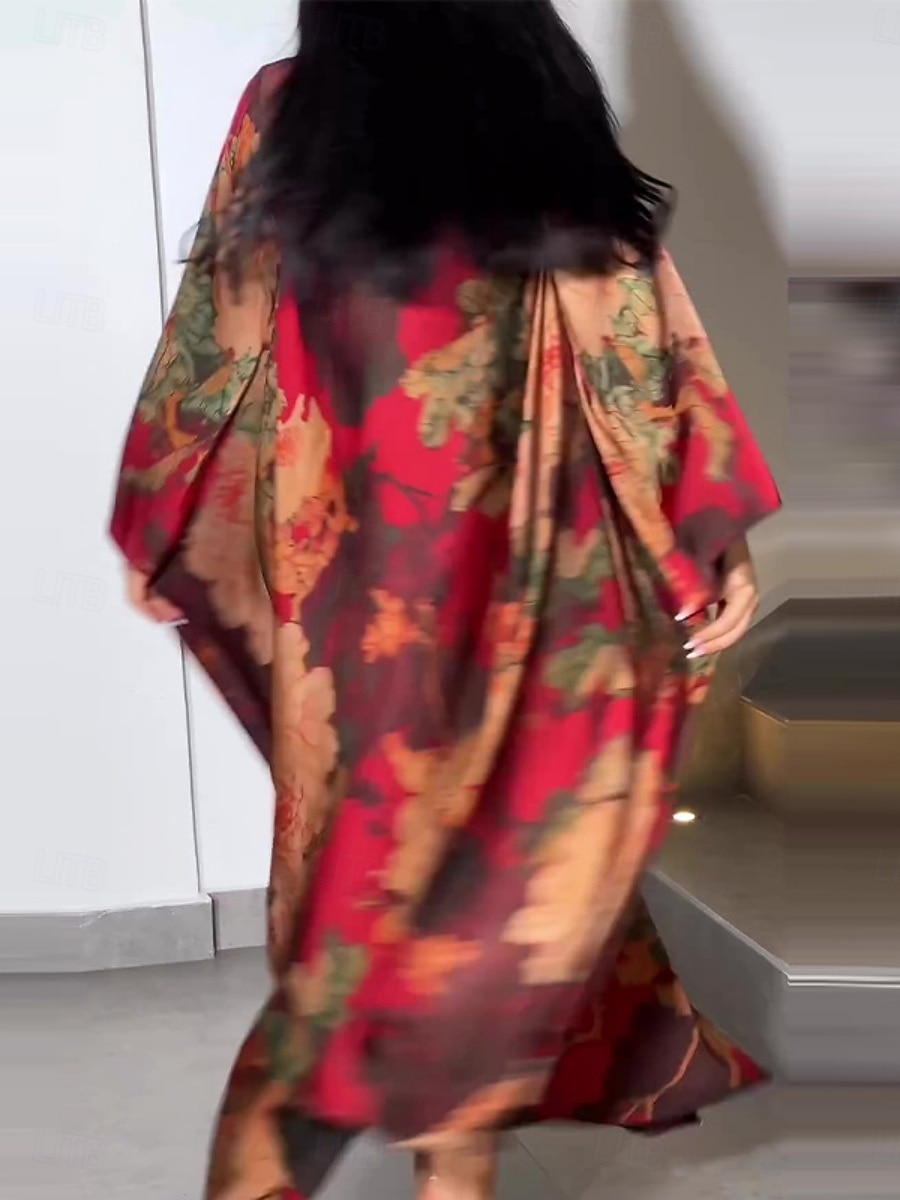 robe longue à fleurs pour femmes, col en V, manches longues, été, printemps de 2025 ? $85.99 –P2