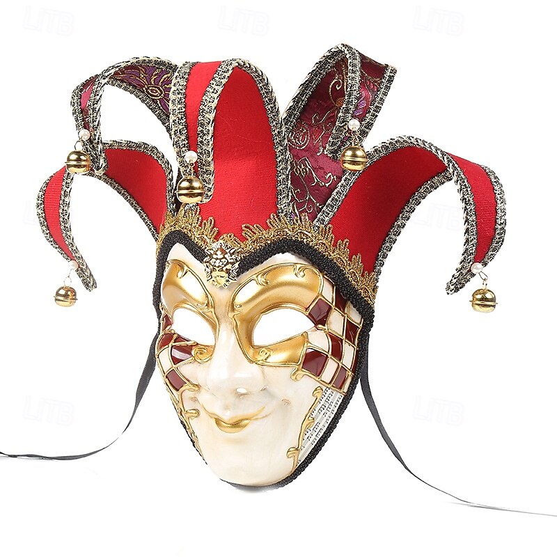 Harlekýn Karnevalová maska Benátská maska Arlecchino Dospělé Pánské Full face Párty Plesová maškaráda Karneval v Benátkách předvečer Všech svatých Karneval Mardi Gras Jednoduchý karnevalový kostým 2025 - $44.99 –P2