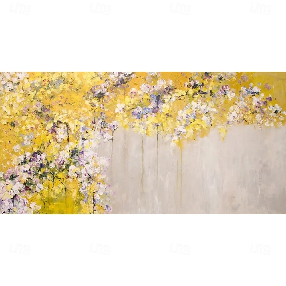 peinture à l'huile abstraite peinte à la main sur toile feuille d'or peinture à l'huile moderne champ de fleurs sauvages peint à la main peinture à l'huile paysage art mural peinture florale grand art de 2025 ? $69.99 –P6