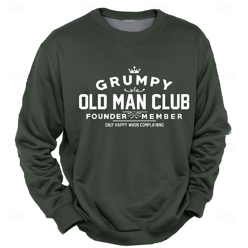 Herre Bokstavmotiv Gammel mann Genser Genser Langermet Genser Crew-hals Mote Daglig Fritid 3D-utskrift Ferie Ut på byen Gateklær Crewneck 3D-utskrift Vinter Vår & Vinter 2025 - $29.99 –P3