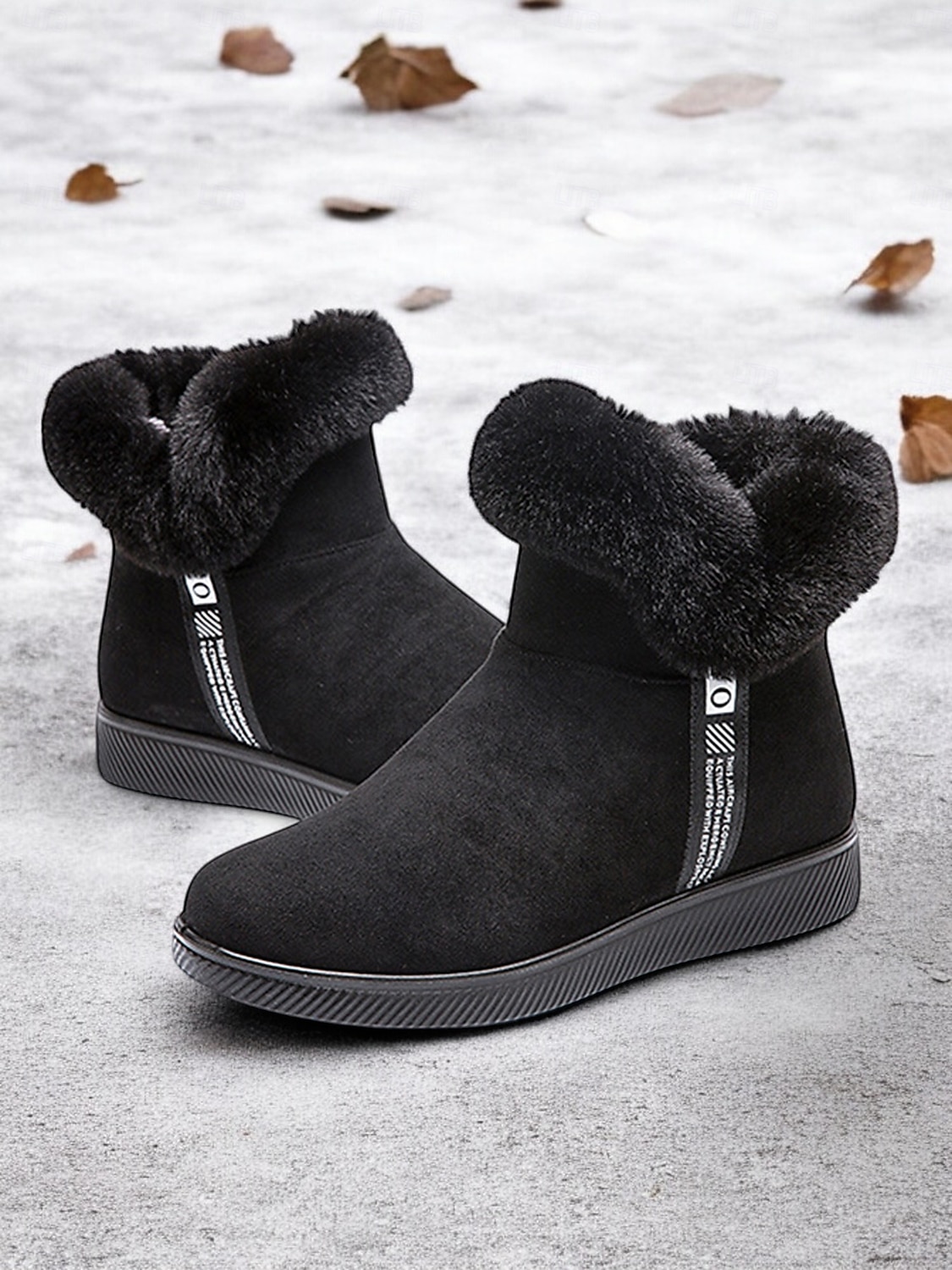 botins femininos de camurça bordô com punho de pele sintética e sola antiderrapante – calçados quentes de inverno para uso casual e ao ar livre de 2025 por $34.99 –P5