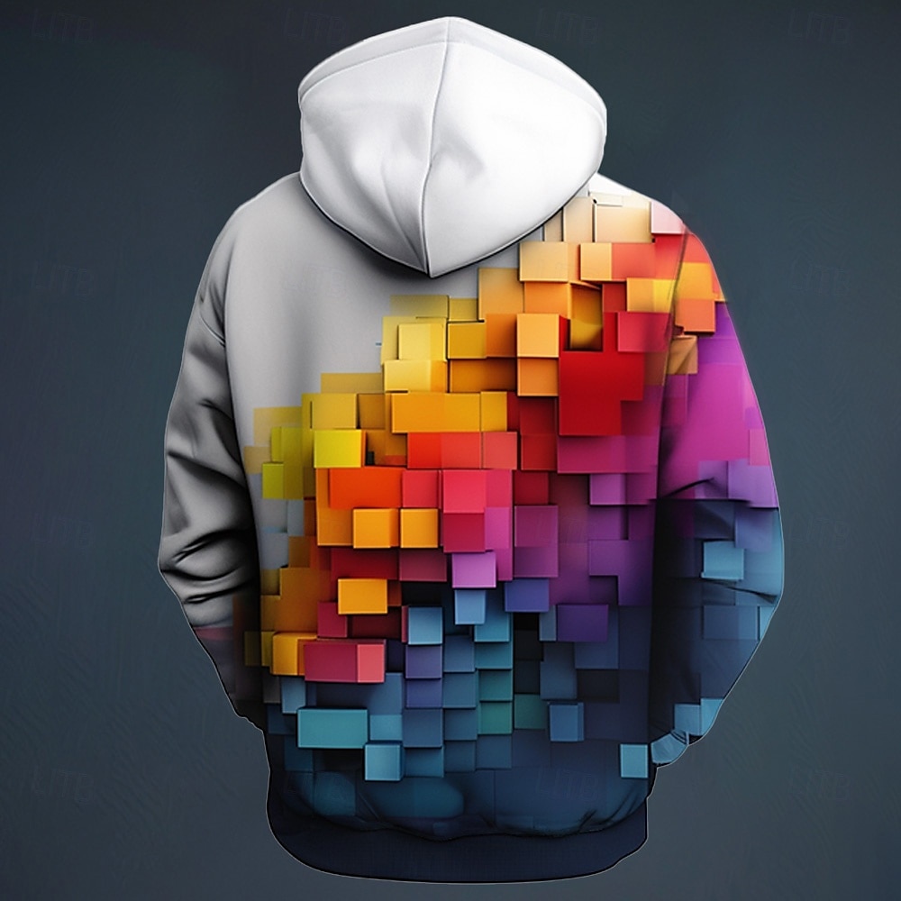 Per uomo A quadri Felpe Felpa Soprabiti Felpa con cappuccio Girocollo Di tendenza Stampa 3D Feste Per eventi Abbigliamento di strada Bianco A cordoncino Autunno Inverno progettista del 2025 a $29.99 –P2