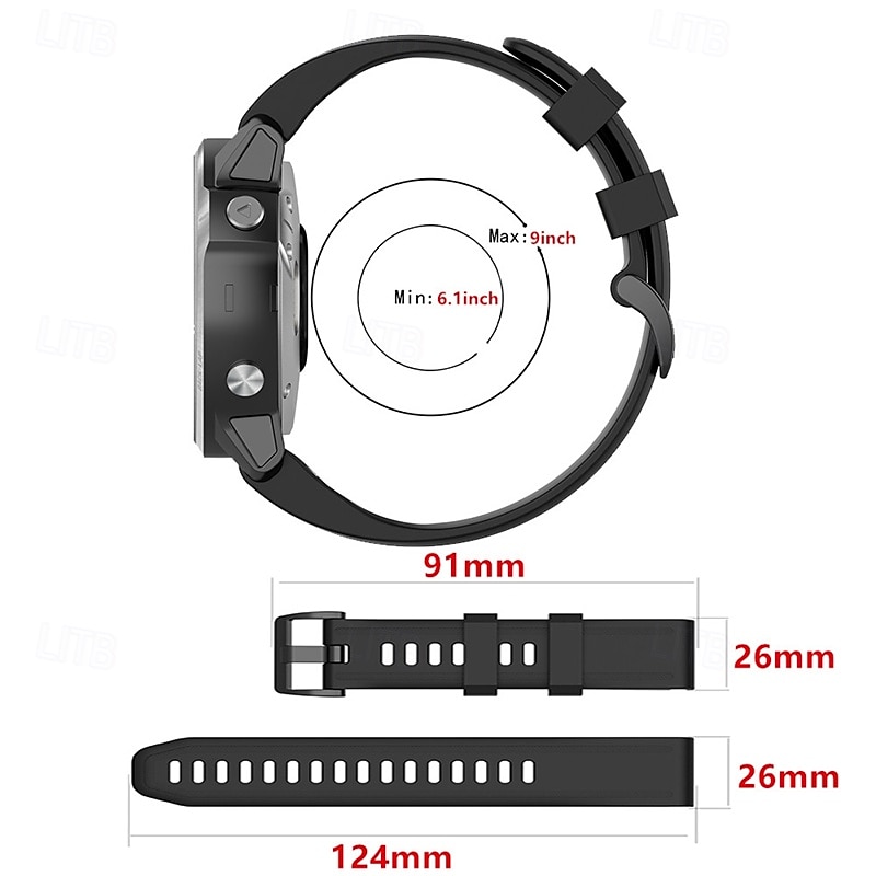 Horlogeband voor Garmin Fenix 8 51mm 7X Pro 6X 5X Plus Epix Pro Tactix 7 Amoled Instinct 2X Quatix Enduro Descent Mk2i Mk2 26mm Siliconen Vervanging Band Verstelbaar Sportband Polsbandje 2025 - $16.99 –P2