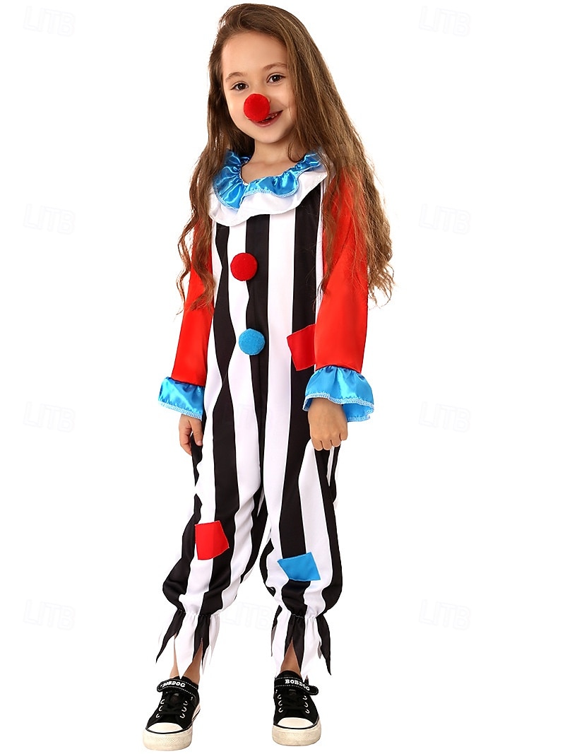 Žolík Klaun předvečer Všech svatých Úbory Kostým Kombinéza cirkus Karnevalový kostým Cosplay kostým Dětské Chlapecké Dívčí předvečer Všech svatých Karneval Mardi Gras Výkon Párty Jednoduch 2025 - $35.99 –P3
