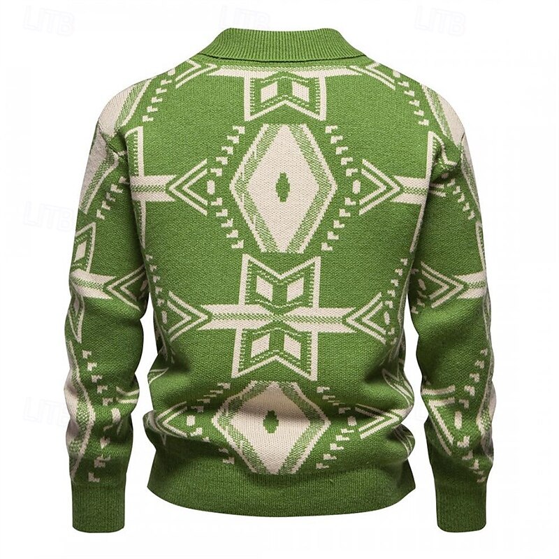 Herren Pullover Strickpullover Gerippt Stricken Standard Strick Raute Kargen Modisch Basic Freizeitskleidung Verabredung Bekleidung Herbst Winter Schwarz Rote S M L 2025 - $39.99 –P6