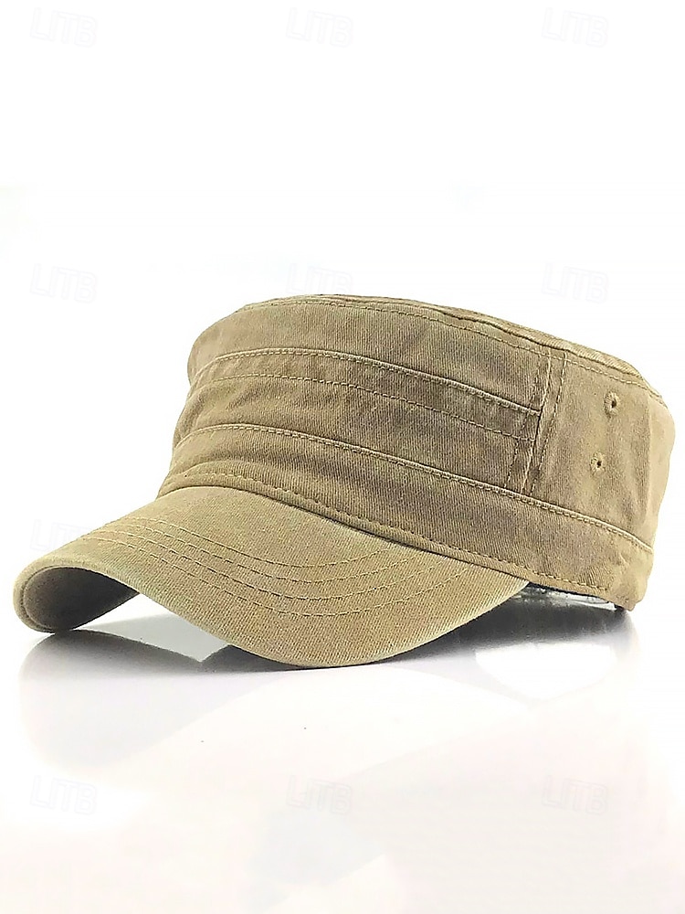 Militär-Kadettenmütze im gewaschenen Vintage-Stil für Herren – lässige, verstellbare Unisex-Armeemütze für den Außenbereich 2025 - $11.99 –P4