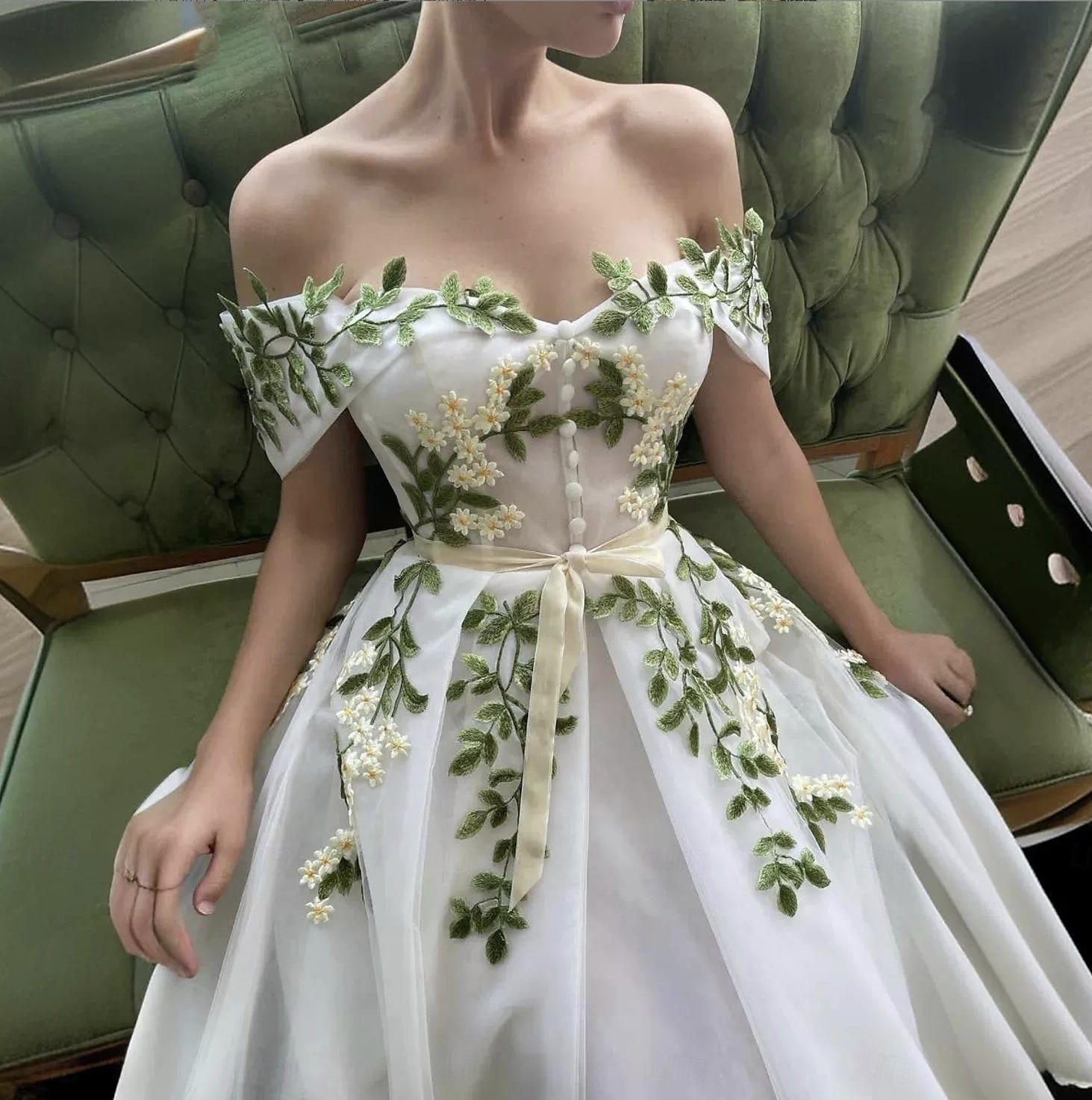 A-Linje Prom Kjoler Prinsesse Kjole Graduering Fest Slitasje Te Lengde Uten Ermer V Utringning Organza med Sløyfe(r) 2025 - $117.99 –P1